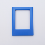 DIY Decoden customizable muted blue  Polaroid loader frames with frosting-inspired glue, decorative sprinkles, charms, and magnets for personalizing your photos.